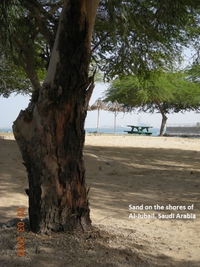 [Sand on the shores of Al-Jubail, Saudi Arabia]